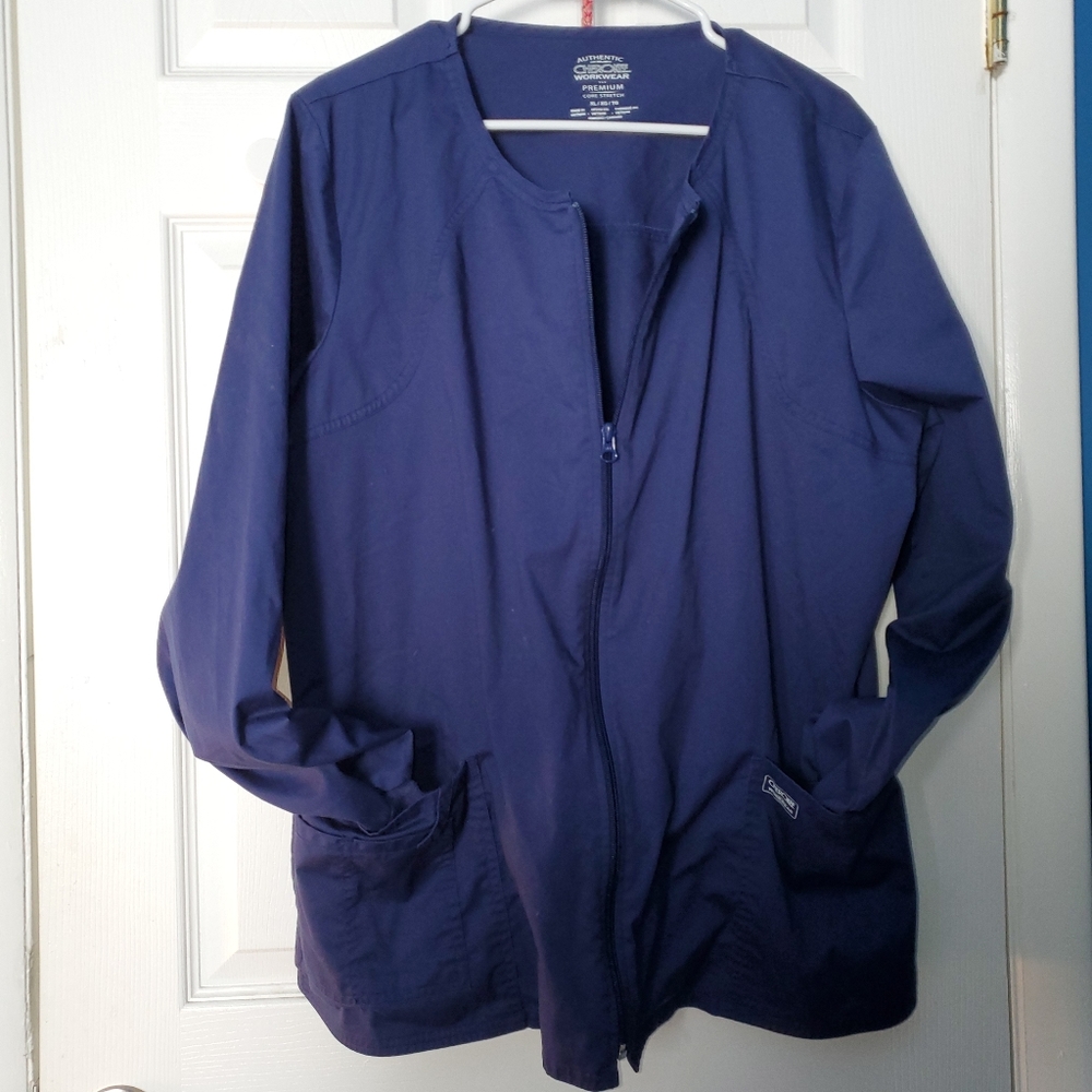 Navy zip up Cherokee scrubs